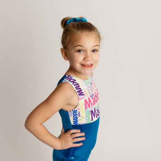 Ocean Blue Name Leotard - Personalized