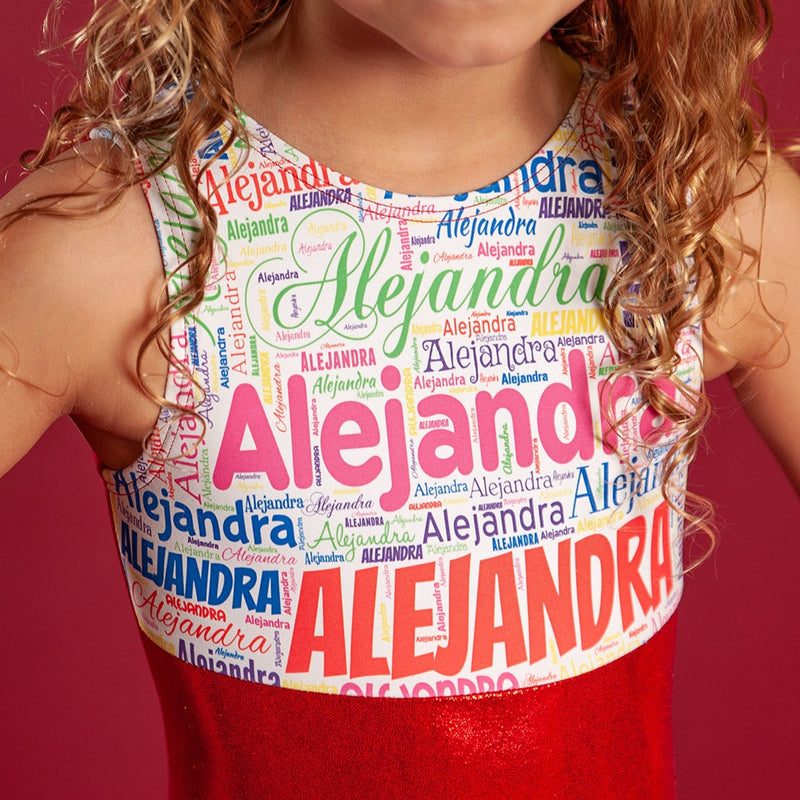Red Name Leotard