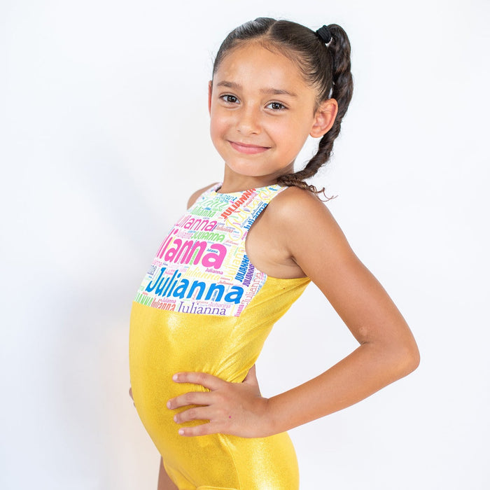 Yellow Name Leotard - Personalized