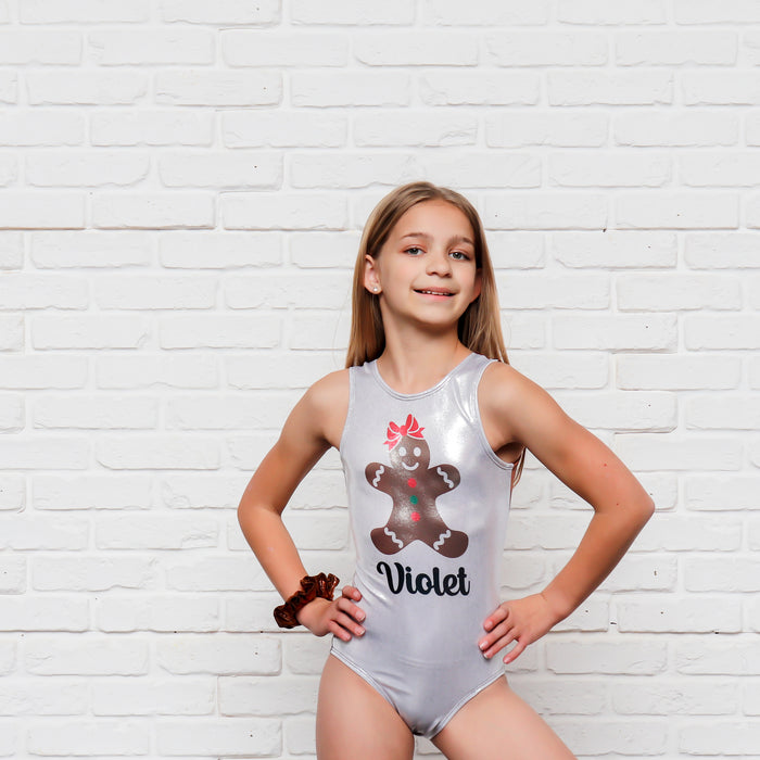Gingerbread Cookie Girl Leotard - Personalized