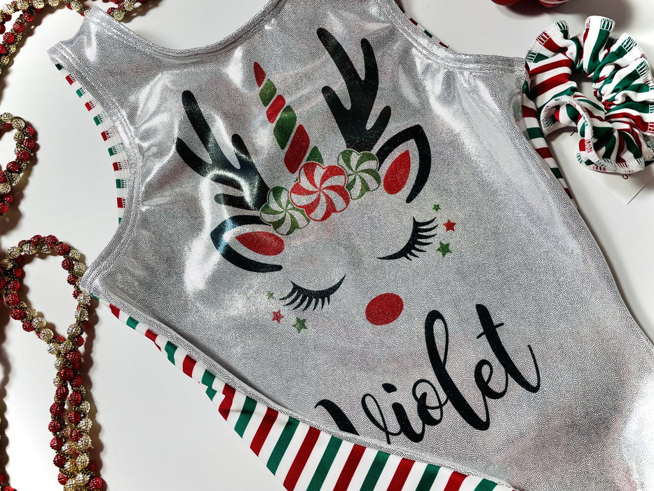Unicorn Reindeer Leotard - Personalized