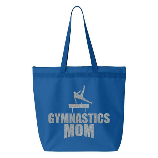 Gymnastics Tote Ladies Zippered TOTE Male Gymnast Sparkle Gymnastics MOM Glitter Tote Bag Gift Mens Boys Gymnastics