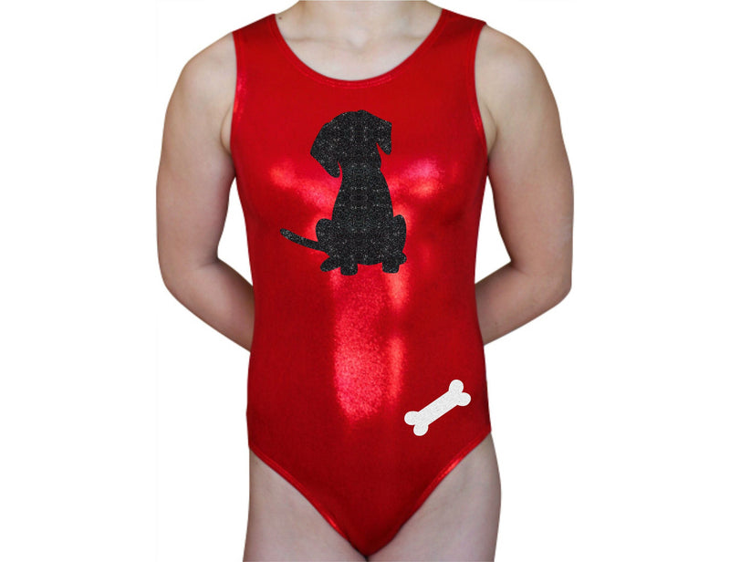 Gymnastics Leotard Girls Baby Toddlers Dance Ballet Costume Custom Bodysuit Leo - Puppy Dog Paws Bone- AERO Leotards