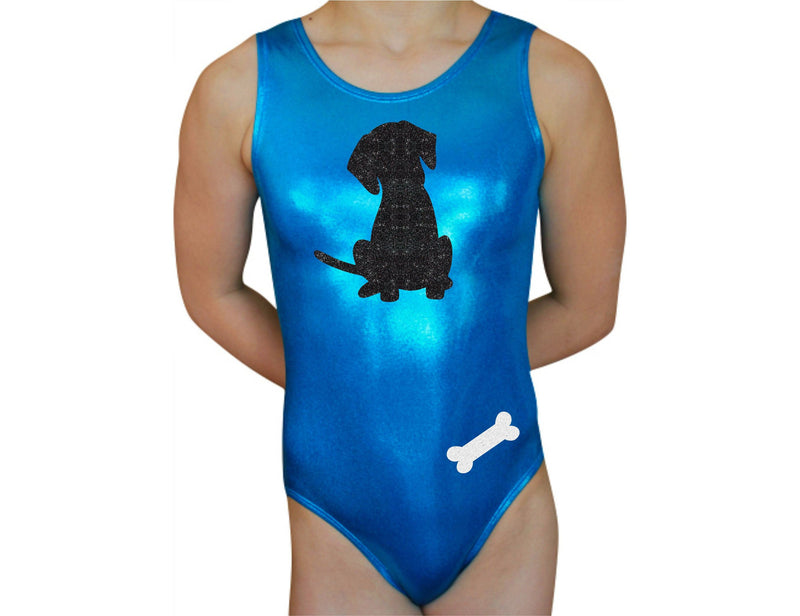 Gymnastics Leotard Girls Baby Toddlers Dance Ballet Costume Custom Bodysuit Leo - Puppy Dog Paws Bone- AERO Leotards