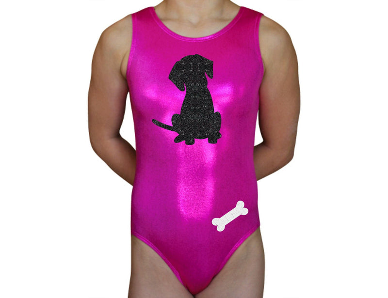 Gymnastics Leotard Girls Baby Toddlers Dance Ballet Costume Custom Bodysuit Leo - Puppy Dog Paws Bone- AERO Leotards