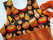 Thanksgiving Gymnastics Leotard Girls Toddlers Kids Teens Dance Ballet Costume Custom Bodysuit Orange Gourds Pumpkins Leo by AERO Leotards