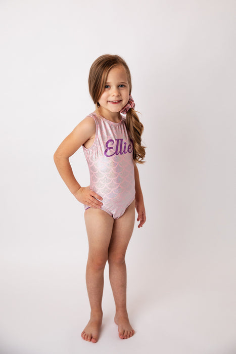 Mermaid Leotard Personalized Girls Toddlers Gymnastics Dance Ballet Custom Costume Bodysuit Leo - Pink Mermaid 2T - Adult AERO Leotards