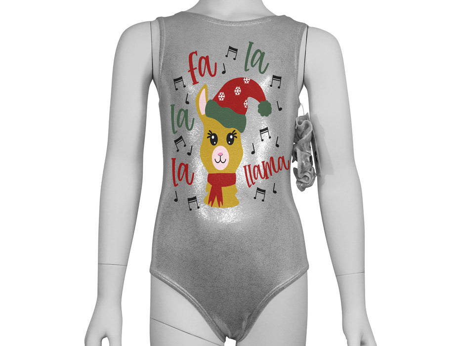 Christmas Llama Gymnastics Leotard, Girls, Toddlers, Kids, Teens, Holiday Fa La La Llama Leo by AERO Leotards