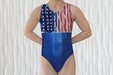 Patriotic Tie Dye Gymnastics Leotard Girls Toddlers Teens Dance Ballet Costume Custom Bodysuit USA Flag Leo by AERO Leotards