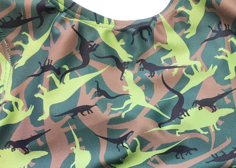 Dinosaur Attack Gymnastics Leotard Girls Toddlers Kids Teens Dance Ballet Gymnastics Gifts Custom Bodysuit T-rex Green Leo by AERO Leotards