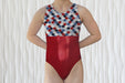 Patriotic Mermaid Gymnastics Leotard Girls Toddlers Teens Dance Ballet Costume Custom Bodysuit Red Blue Fish Scales Leo by AERO Leotards