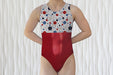 Patriotic Polka Dots Gymnastics Leotard Girls Toddlers Teens Dance Ballet Costume Custom Bodysuit Red Blue Dots USA Leo by AERO Leotards