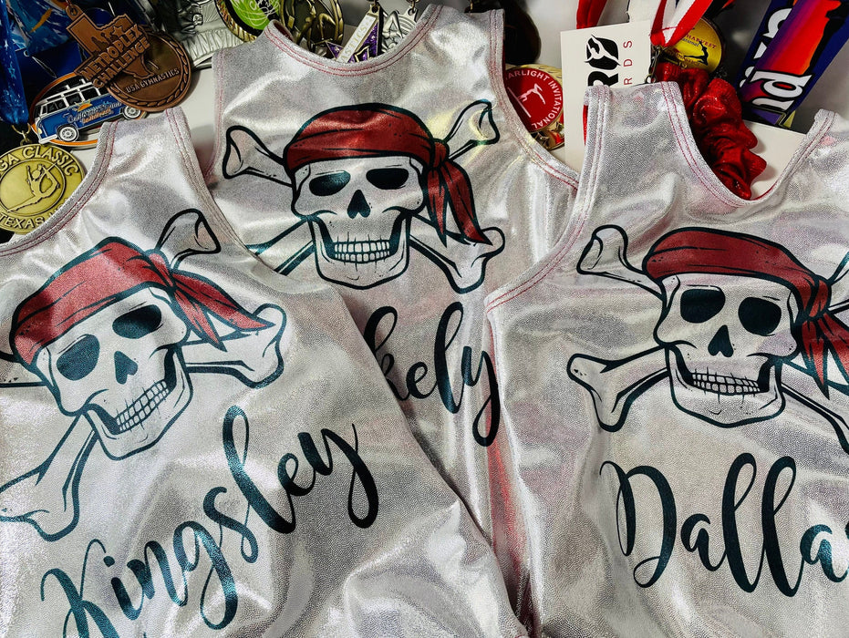 Pirate Gymnastics Leotard Girls Toddlers, Kids, Teens Dance Ballet Costume Custom Bodysuit, Personalized Leo by AERO Leotards