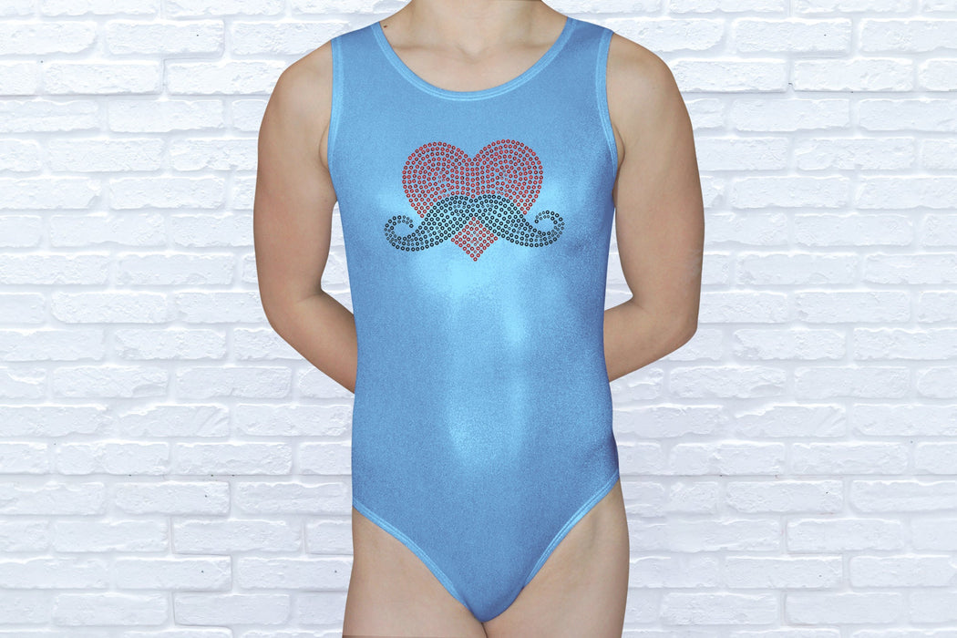 Gymnastics Leotard Girls Toddlers Kids Teens Dance Ballet Gymnastics Gifts Custom Bodysuit Sequins Heart Mustache Leo by AERO Leotards