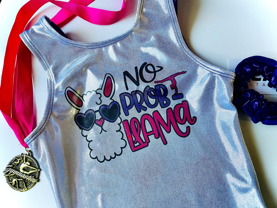 Gymnastics Leotard Girls Toddlers Kids Teens Dance Ballet Costume Custom Bodysuit Funny No Prob-Llama Llama Leo by AERO Leotards