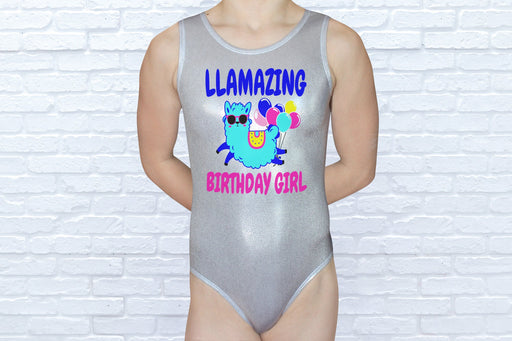 Birthday Llama Gymnastics Leotard Girls Kids Teens Toddlers Dance Ballet Gymnast Gift Custom Bodysuit Party Llamas Leo by AERO Leotards