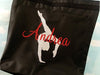 Personalized Zippered TOTE Gymnast Sparkle Gymnastics custom Glitter Tote Bag Gift Gym Bag with Glitter Design MANY COLORS!