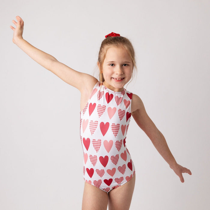 Valentine's Day Gymnastics Leotard Girls Toddlers Kids Teen Dance Ballet Gymnastics Gifts Custom Bodysuit Hearts Leo by AERO Leotards