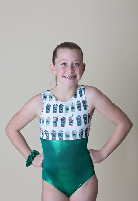 Star Gymnast Frappe Gymnastics Leotard for Girls Toddlers Kids Teens Dance Ballet Gymnastics Gift Custom Bodysuit Green Leo by AERO Leotards