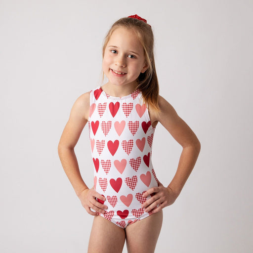 Valentine's Day Gymnastics Leotard Girls Toddlers Kids Teen Dance Ballet Gymnastics Gifts Custom Bodysuit Hearts Leo by AERO Leotards