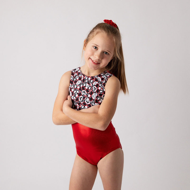 Gymnastics Leotard for Girls Toddlers Kids Teens Dance Ballet Gymnast Custom Bodysuit Dog Dogs Hearts Valentine's Day Leo by AERO Leotards