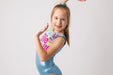 Personalized Gymnastics Leotard Girls Kids Toddlers Teens Dance Ballet Gymnast Costume Custom Bodysuit Custom Name Blue Leo by AERO Leotards