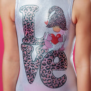 Love Gnome Valentine's Day Gymnastics Leotard Girls Toddlers Kids Teen Dance Ballet Gymnastics Gifts Custom Bodysuit Leo by AERO Leotards
